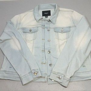 Nine West Denim Jean Jacket Womens Size XL Light Wash Faded Adjustable Waist